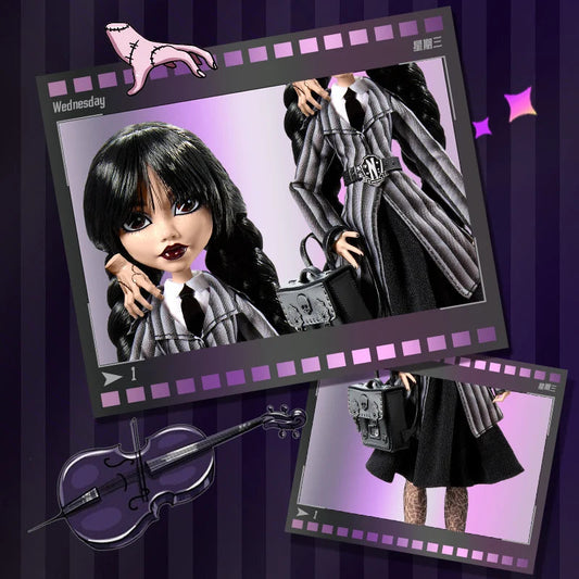 Barbie 100% Original Extra Joint Moveable Dolls Wednesday Addams for Girls Articulated Dolls for Girls Birthday Christmas Gifts SS69