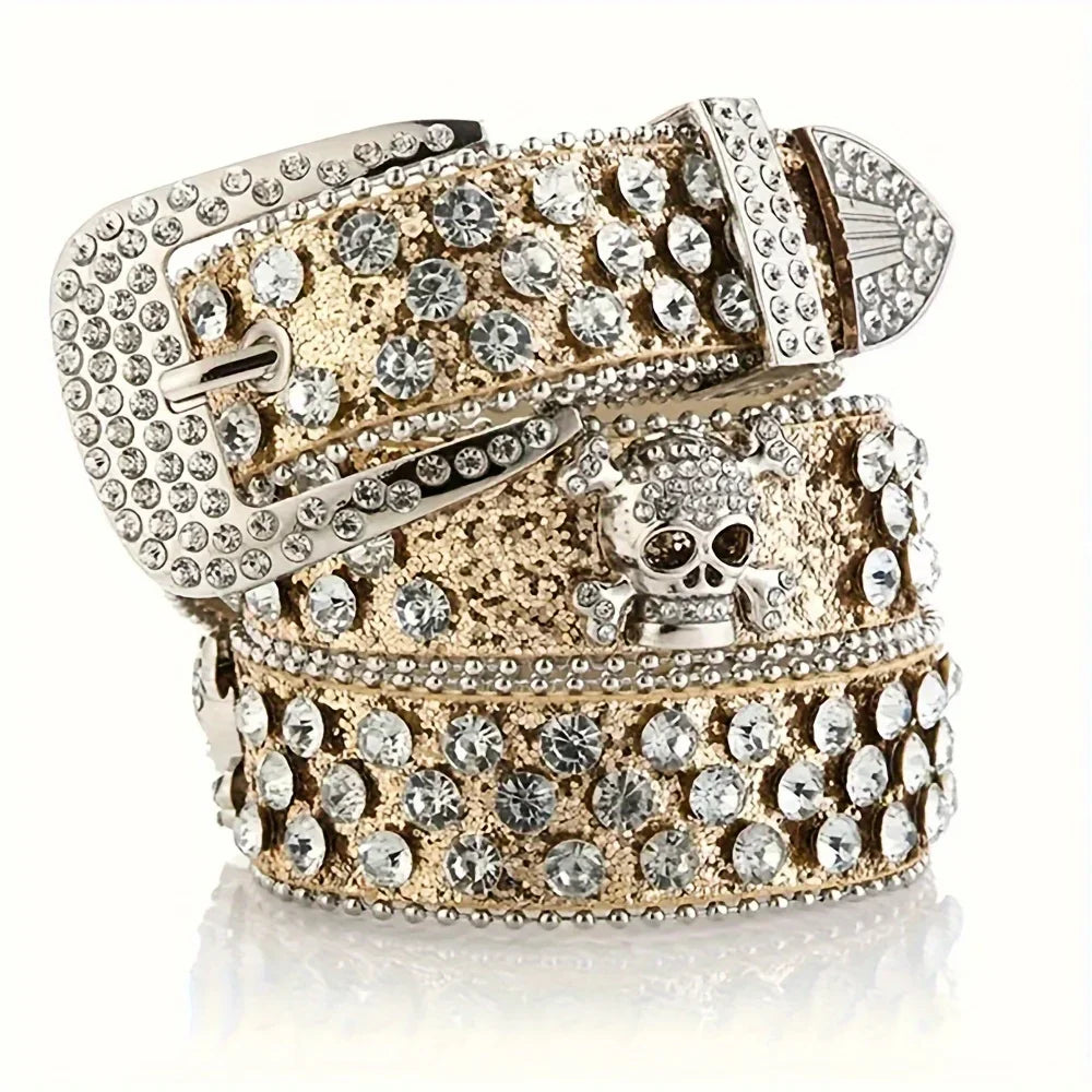 SS69 Rhinestone Western Cowgirl Belt - PU Leather Y2K Style Accessory