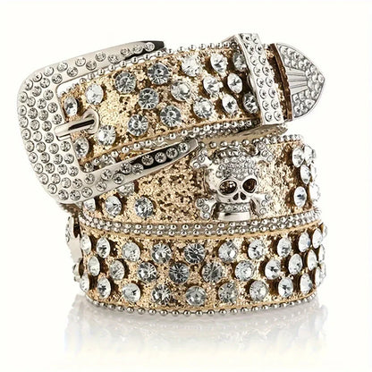 SS69 Rhinestone Western Cowgirl Belt - PU Leather Y2K Style Accessory