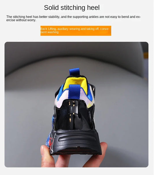 Disney Spider-man Children's Shoes Boys Sneakers Spring Autumn Cartoon Fashion Kids Lighted Sports Shoes Child Boy LED Sneaker