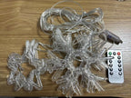 Christmas Curtain Lights LED String Lights with Tree Snowflake Star Deer Bell USB Remote 8 Modes Home Decor
