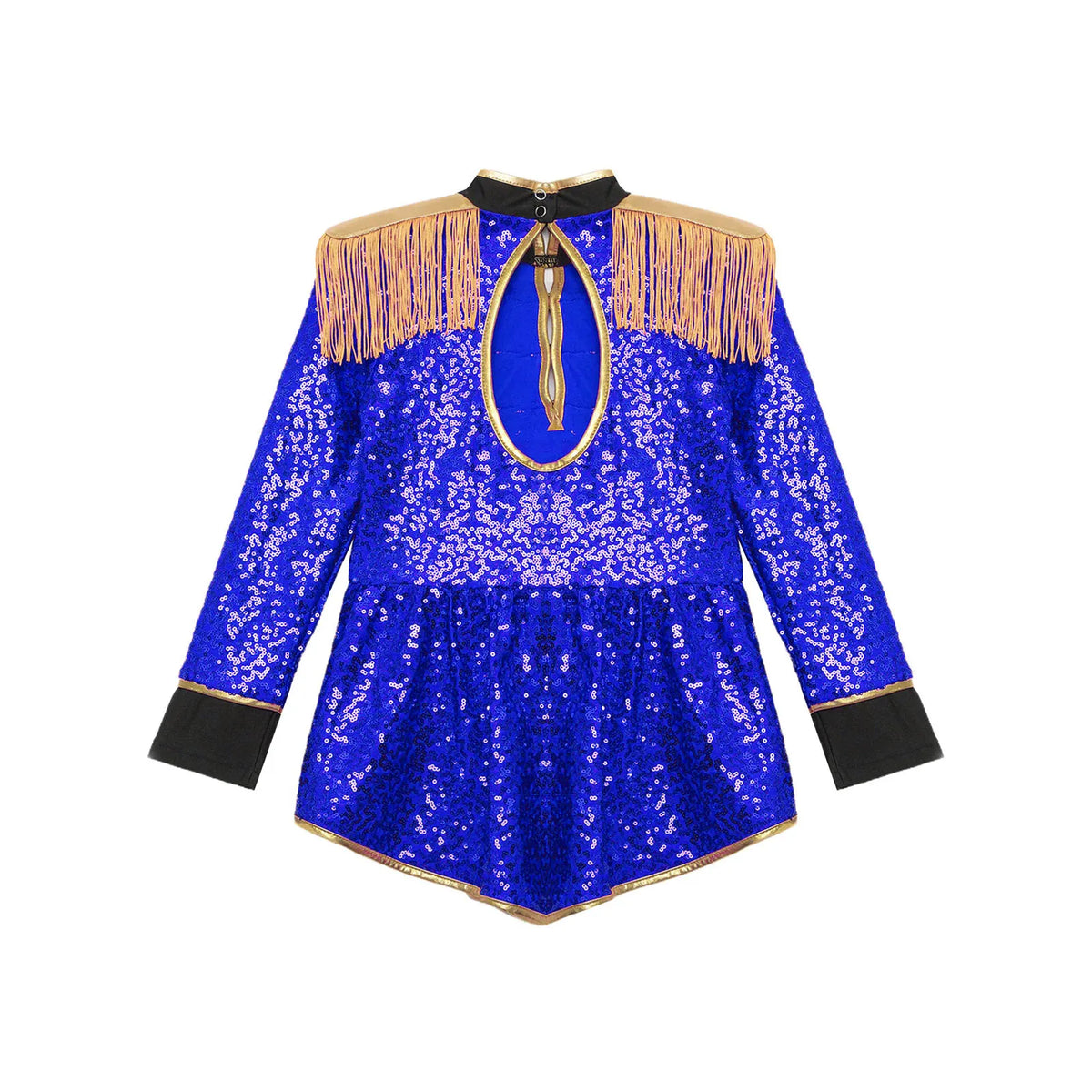 Moggemol Girls Sequin Ringmaster Bodysuit Long Sleeve Circus Costume