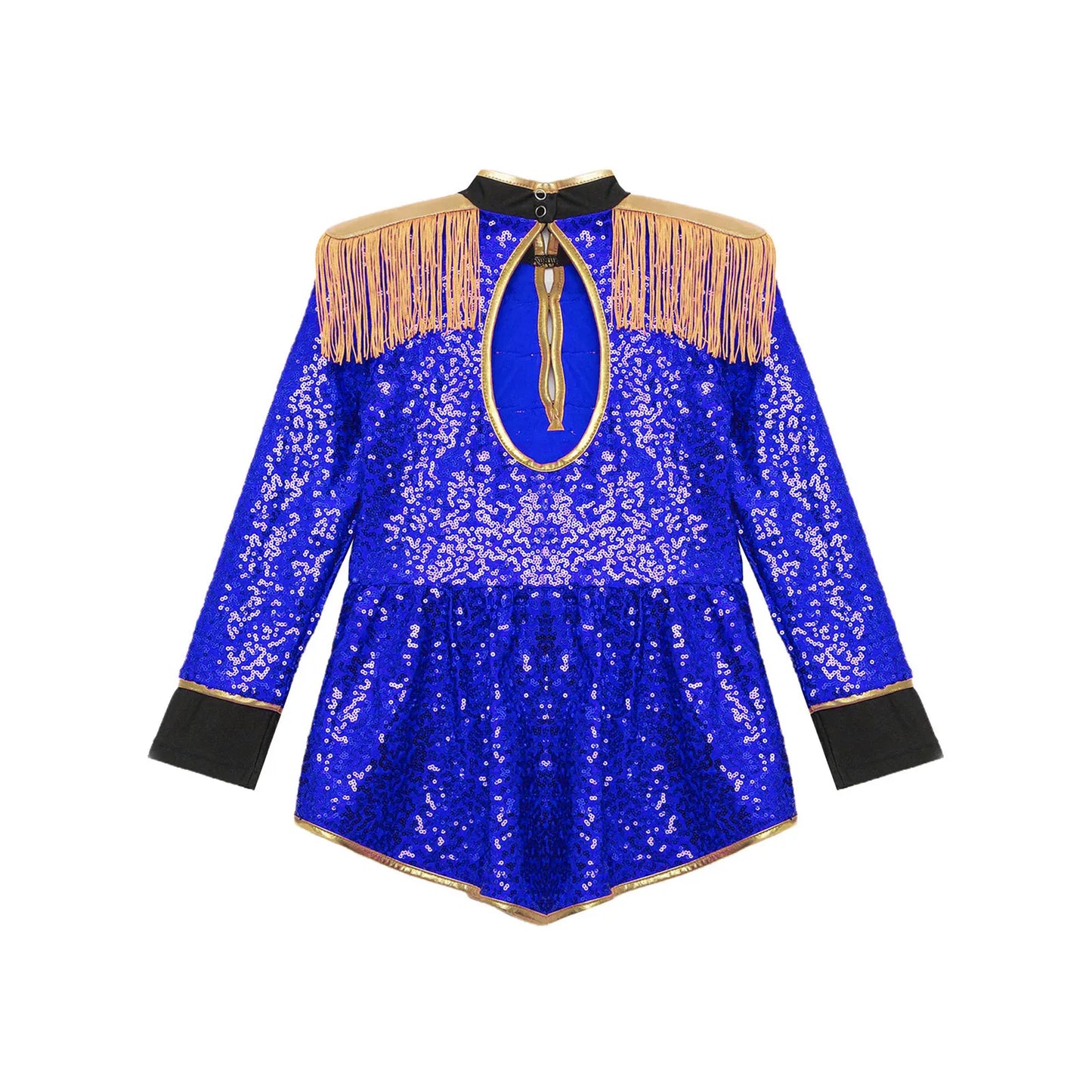 Moggemol Girls Sequin Ringmaster Bodysuit Long Sleeve Circus Costume