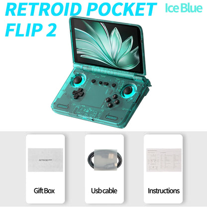 2025 Retroid Pocket Flip2 Retro Handheld Game Console Android13 5.5 Inch AMOLED Touch Screen Video Player Wifi Bluetooth PSP PS2