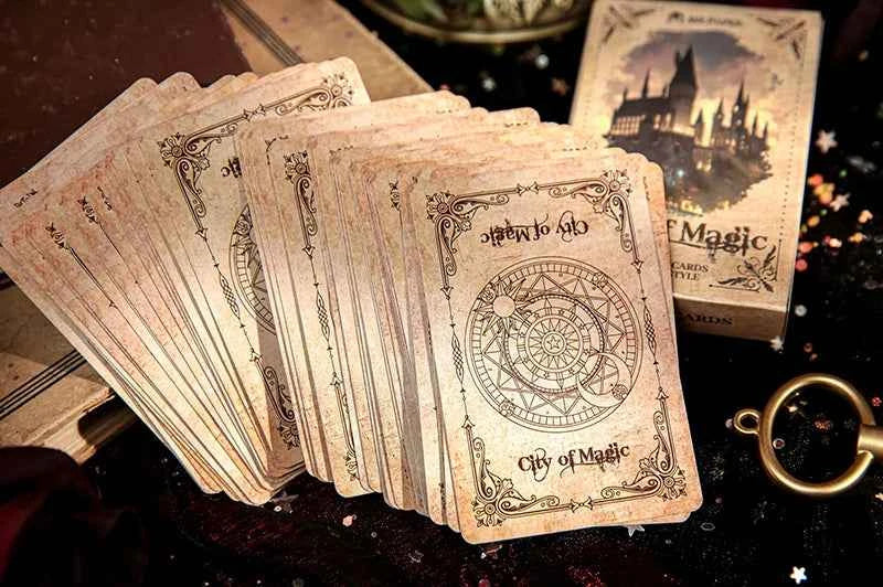 2 boxes/set Creative Retro Playing Cards Retro Castle Girl Blue Core Paper Material Strong and Durable Casual Game Tools