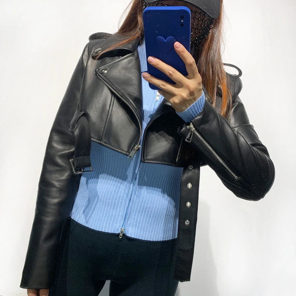 GO BALLISTIC Women's Sheepskin Leather Jacket - Short, Colorful