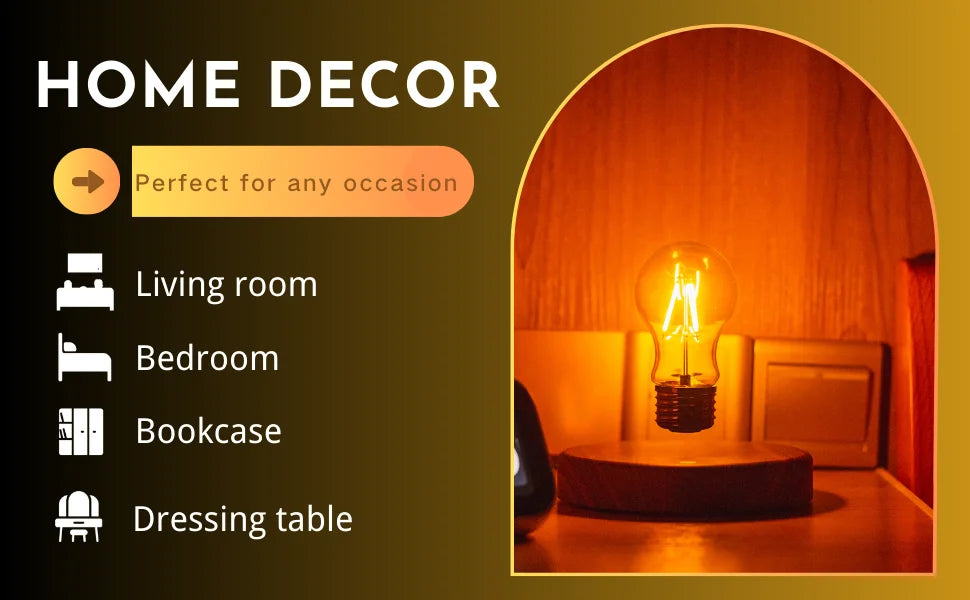 aiopp Magnetic Suspension LED Light Bulb for Bedroom and Office Decor