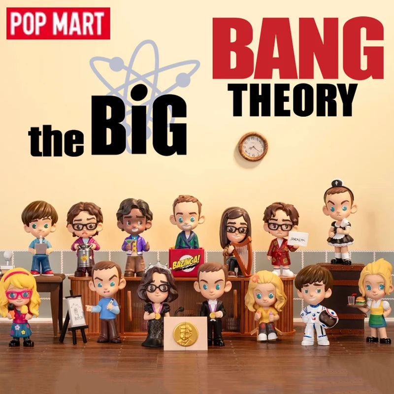POP MART The Big Bang Theory Action Figures Toys TBBT Sheldon Penny Amy Leonard Howard Rajesh Bernadette Figure Dolls Kids Gifts SS69
