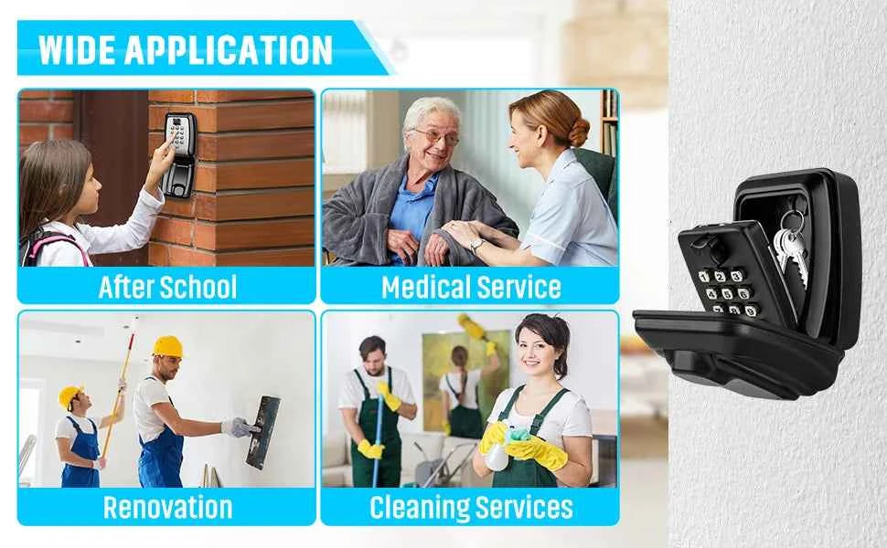 Waterproof Wall Mounted Key Safe Box Anti-theft Key Storage With Combination Password Lock Homestay Office Home Indoor Outdoor