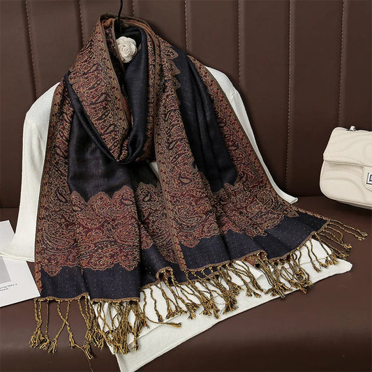 Luxury Brand Autumn Cashmere Pashmina Shawl Lady Wrap Warm Winter Scarves Design Print Female Foulard Cotton Stoles Scarf 2023 SS69 13.69 T102-04