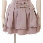 Japanese Kawaii Mini Cake Skirts Womens Jupe Fairy Bandage Lolita High Waist Y2k Aesthetic Sweet Lace Gothic JK Faldas Skirt SS69