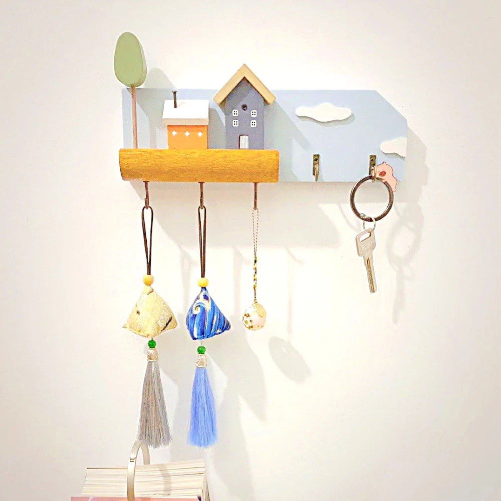 Fairytale Town Wooden Wall Hook Rack for Keys