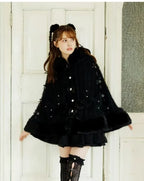 Godivana Lolita Faux Fur Cape with Batwing Sleeves