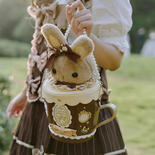 Japanese Original Lolita Cartoon Cute Rabbit Plush Shoulder Bag Sweet Kawaii Jk Uniform Oblique Span Bag
