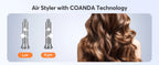 5-in-1 Hair Dryer Airstyler Ion Multistyler Hot Air Brush, 110,000 rpm with 32 mm Automatic Curling Iron, Straightener SS69