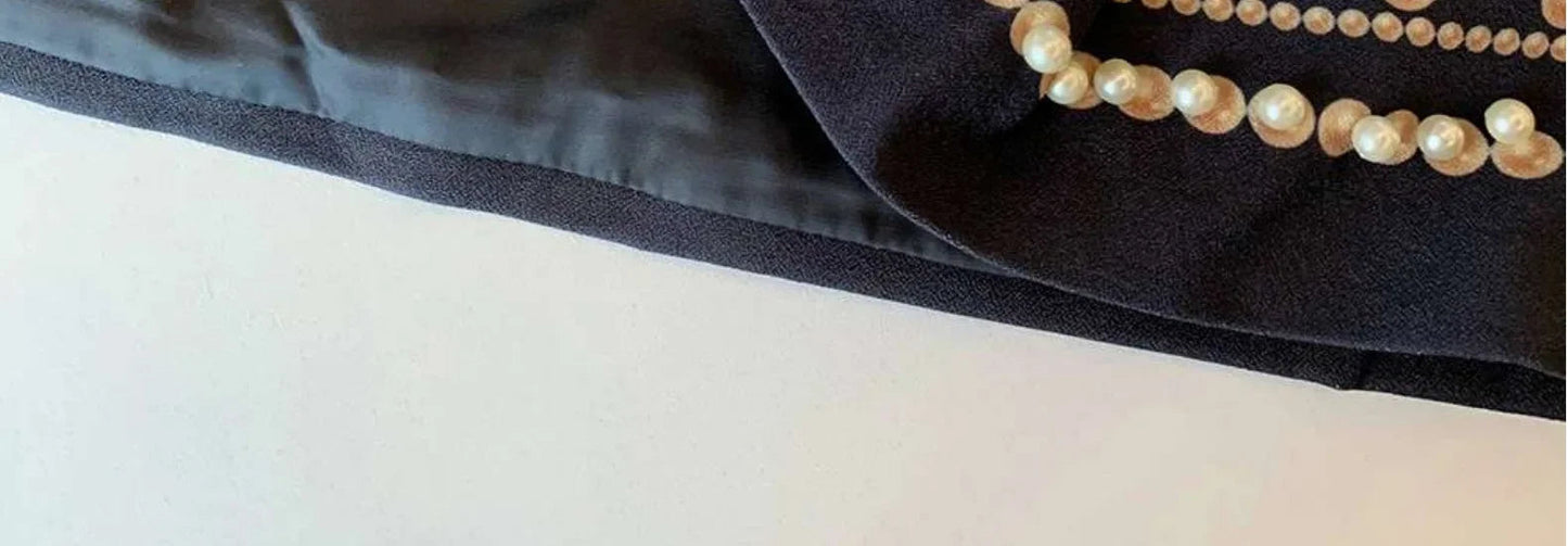 Pearl Embroidery Female Jacket, Full Sleeve Slim Jackets, V Neck, Hidden Button Print Suit, Large Size, Fall Fashion SS69