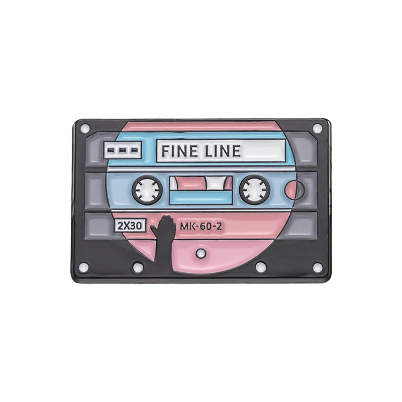 QIHE JEWELRY Retro Cassette Tape Enamel Pin Badge