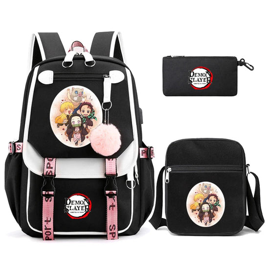 3Pcs Kamado Nezuko Demon Slayer Backpacks Set for Girls Anime School Bag Teenager Student Canvas Laptop Back Pack Women Rucksack SS69 52.69 4960745