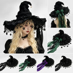 Fashion Halloween Witch Hat Gothic Dark Wizard Cap Lolita Cosplay Accessories Costume Headwear Party Photo Prop Festival Gift