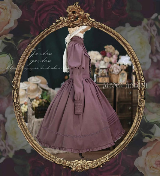 2025 New Classical Long-sleeved Stand-up Collar Slim-fitting Dress Japanese Sweet and Cute Girl Lolita OP Mid-length Dresses