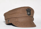 2025 New Navy Peaked Sailor Cap Men Women Summer Beret Hat Male Canvas Grey Eagle Belt Locomotive German Captain Casque