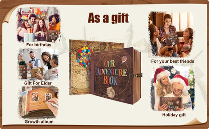 Our Adventure Book 146 Page DIY Handmade Photo Album Scrapbook Retro Kraft Album Anniversary Wedding Memory Mother's Day Gift SS69