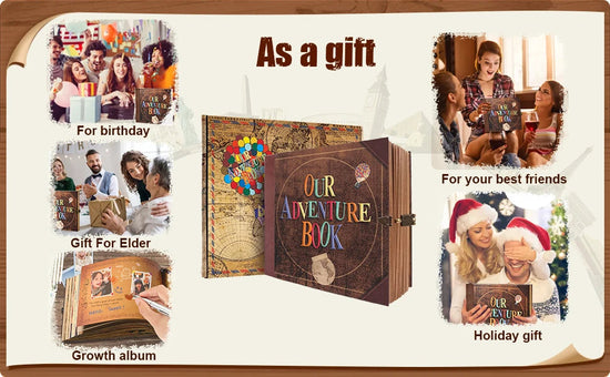 Our Adventure Book 146 Page DIY Handmade Photo Album Scrapbook Retro Kraft Album Anniversary Wedding Memory Mother's Day Gift SS69