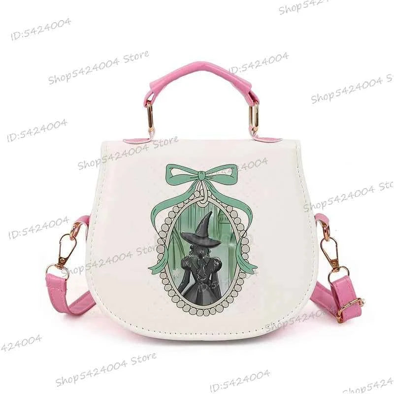 Classic Wicked Change for Good Women Crossbody Bag Fashionable Cartoon Witch's Wand Zipper Shoulder Bag Girl Funny Handbag Gift