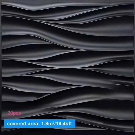20PCS 3D Wall Panels 30x30cm Indoor Wall Decoration for Living Room Bedroom Hotel Office  Mural Tile-Panel-Mold 3D Wall Sticker