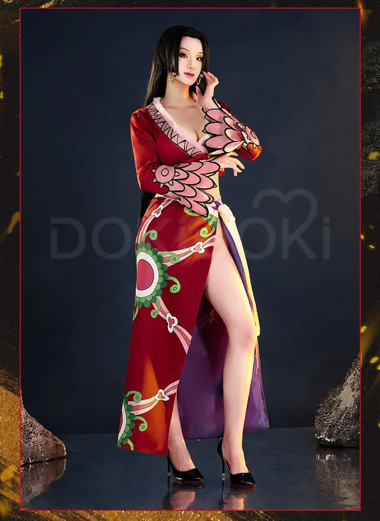 DokiDoki-SR Boa Hancock Cosplay Costume Set for Women - Red Anime Outfit
