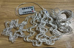 Christmas Curtain Lights LED String Lights with Tree Snowflake Star Deer Bell USB Remote 8 Modes Home Decor