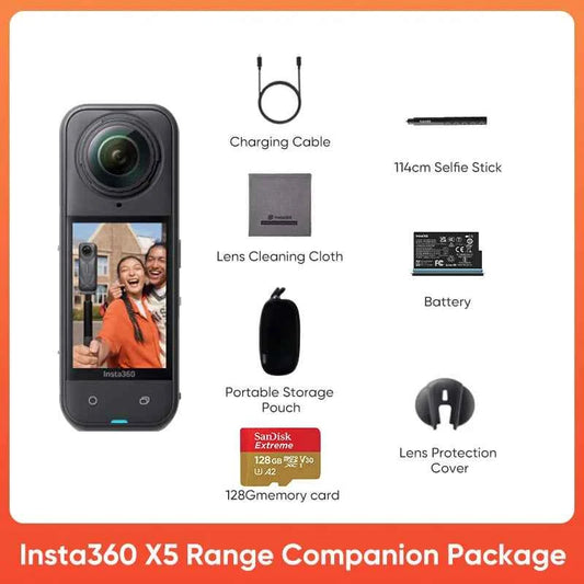 Insta360 X5 15m Waterproof Now arrival 72MP 360° Video X5 Action Camera New Wind Guard 185 mins Run Time Newest
