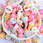 20 Pcs Candy Cake Material Kit 3D Resin Flat Cabochons Embellishment Apple Diy Wedding Hairpin Accessories Scrapbook Craft G10 - SS69