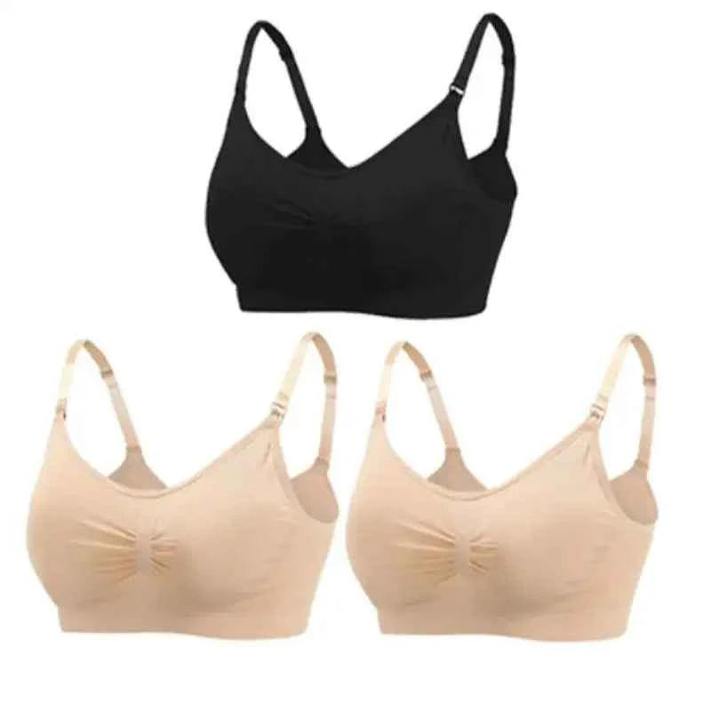3pcs/Set High Quality Maternity Nursing Bras Cotton Breastfeeding Pregnant Underwear Seamless Large Size Breathable Bra Push Up