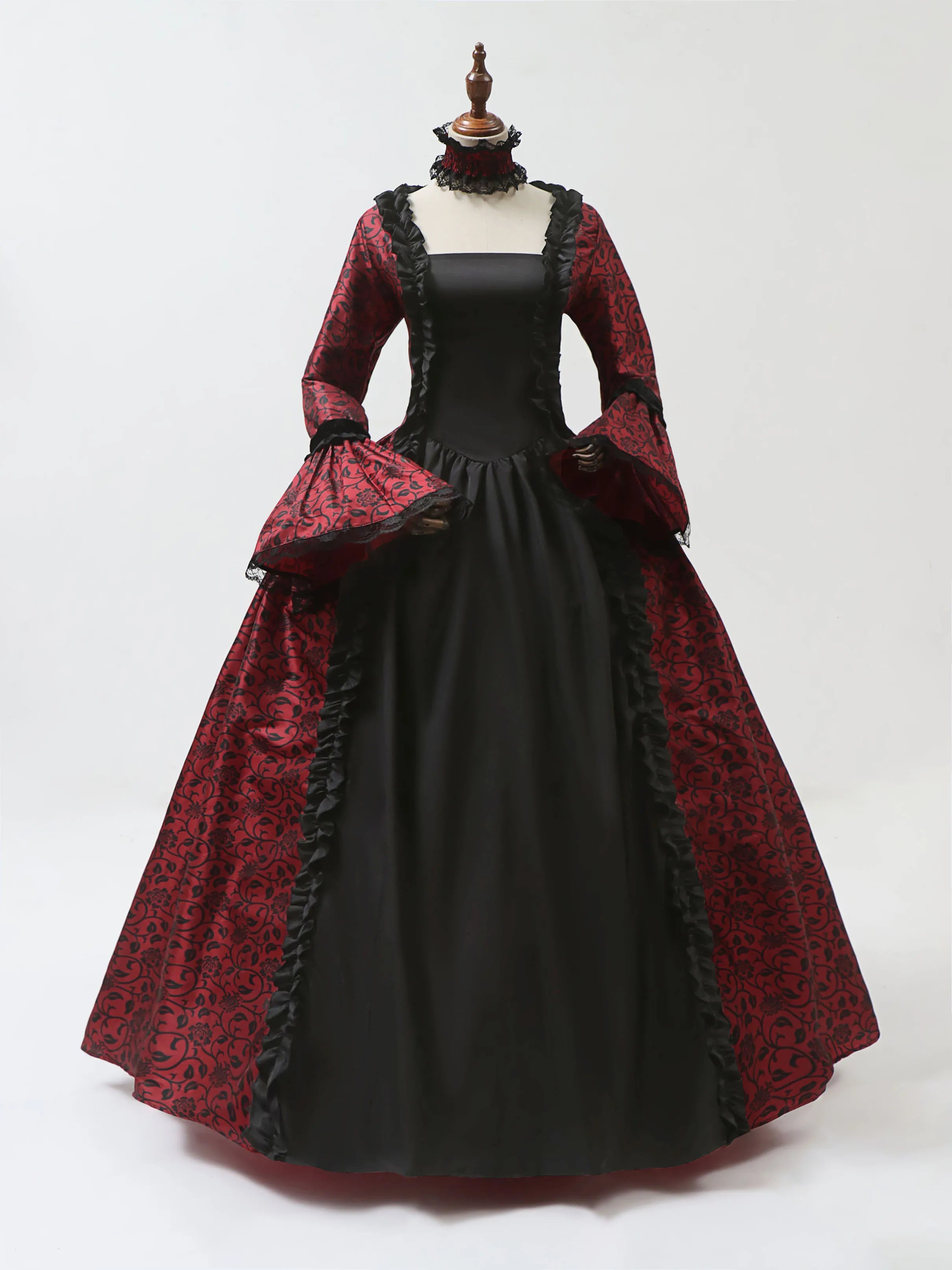 Cosplay Marie Antoinette Dress Medieval Flare Sleeve Victorian Party Formal Gown Renaissance Gothic Floral Robe