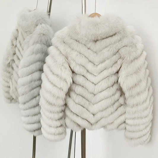 OFTBUY Natural Fox Fur Jacket Luxury Style Streetwear Lady New Winter Clothing Women Fashion Warm Thick Real Fur Coat Female