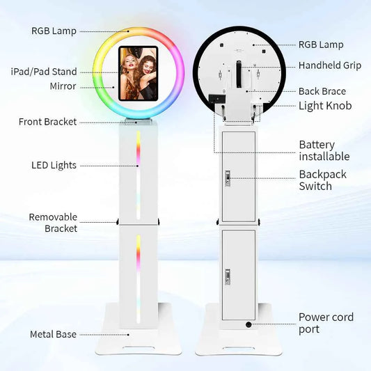 Photo Booth Machines Wedding For iPad 10.5'' 11'' 12.9'' 13'' 12.3'' ipad Photobooth with 2 Panels 9.7 Selfie Photo Booth