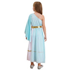 Girls Greek Nymph Toga Ruffles One Shoulder Maxi Lyrical Dance Dress Ancient Roman God Cosplay Costume for School Show