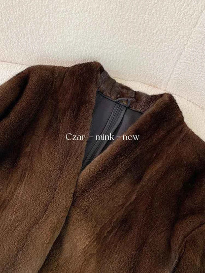 Winter Womens Real Mink Fur Coat High Quality V-neck Fur Jackets for Women New in Outerwears Luxury Clothes 2024 шуба женская