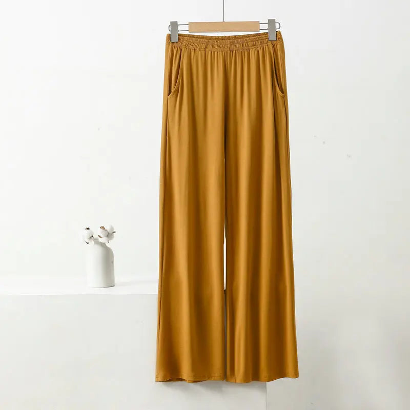 Modal Wide Leg Pants - High Elastic, Large Size Trousers