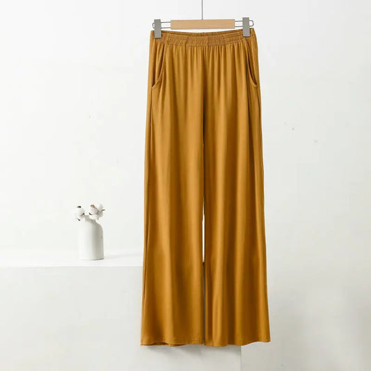 XL to 8XL Modal Pocket Loose Pants Spring summer Casual Wide Leg Pants solid color High Elastic Large size Trousers Homewear