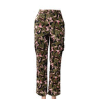FAGADOER Pink Camouflage Print Pants Women Y2K Streetwear Button Pocket patchwork Straight Pants Hot girl Bottoms 2025 SS69