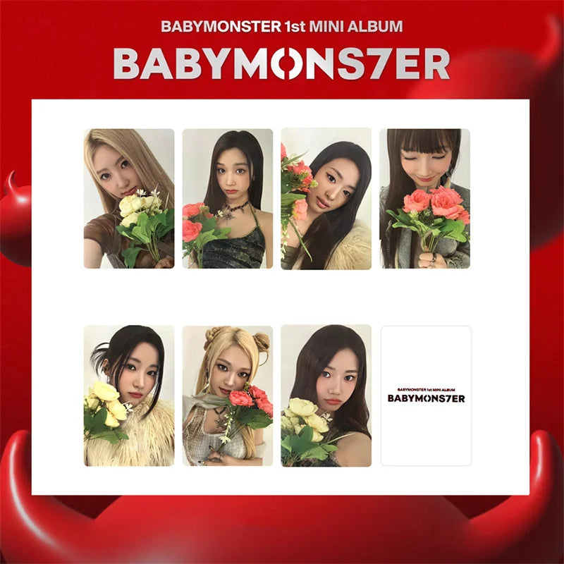 8pcs/set KPOP BABYMONSTER Album HAPPY 1000 DAYS LOMO Card Tea Lu Bao Monster Photo Card AHYEON HARAM RORA RUKA ASA Postcard SS69 7.69 CH-XK-BAB15