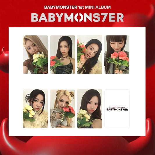 8pcs/set KPOP BABYMONSTER Album HAPPY 1000 DAYS LOMO Card Tea Lu Bao Monster Photo Card AHYEON HARAM RORA RUKA ASA Postcard SS69 7.69 CH-XK-BAB15