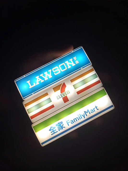 Creative Mini Refrigerator Sticker Convenience Store Magnetic Light Box Display Board with Luminous Light Box Model Ornament