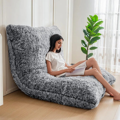 3 in 1 Bean Bag Chair, Giant Bean Bag Sofa Bed, Floor Mattress with High-Density Foam Filling, Bean Bag Chair for Adult