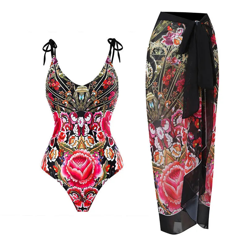 2023 New Arrival Push Up Women Bikini Set Floral Printed Ruffle Bikinis Strappy Bandage Swimwear Brazilian Biquini Bathing Suit SS69