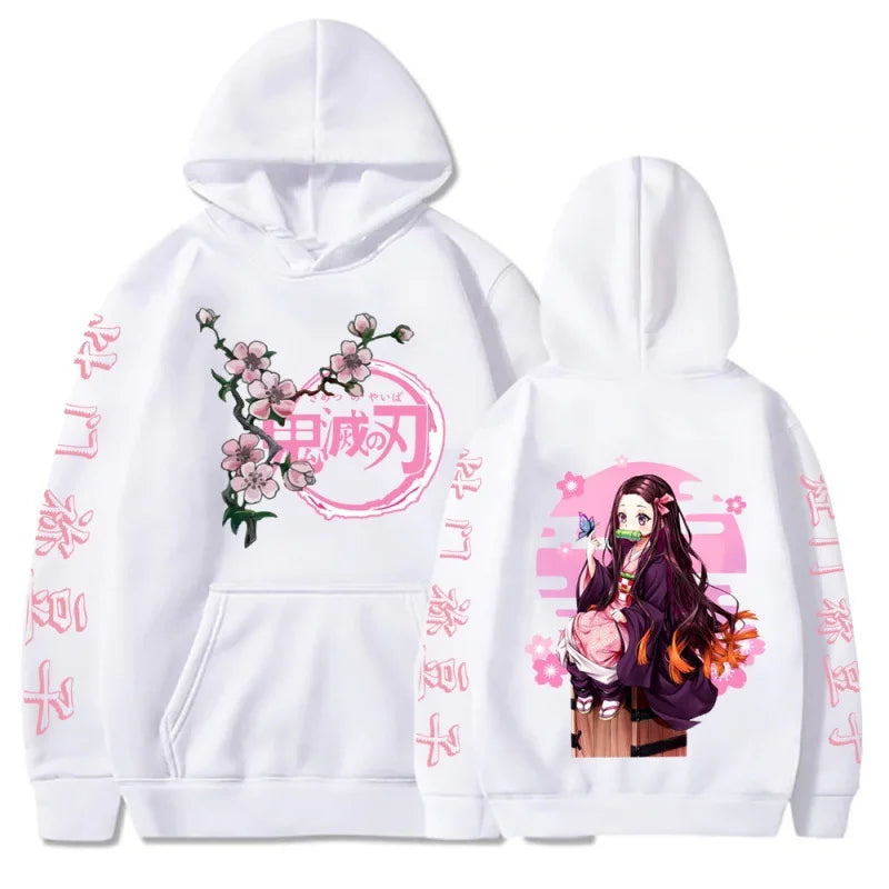 Harajuku Demon Slayer Plus Size Hoodie Kamado Nezuko Graphic Print Women Sweatshirts Long Sleeve Fashion Female Streetwear SS69