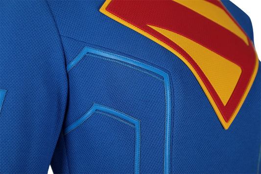 SS69 Supergirl Cosplay Costume Set with Jumpsuit, Cape, and Belt - Elastane