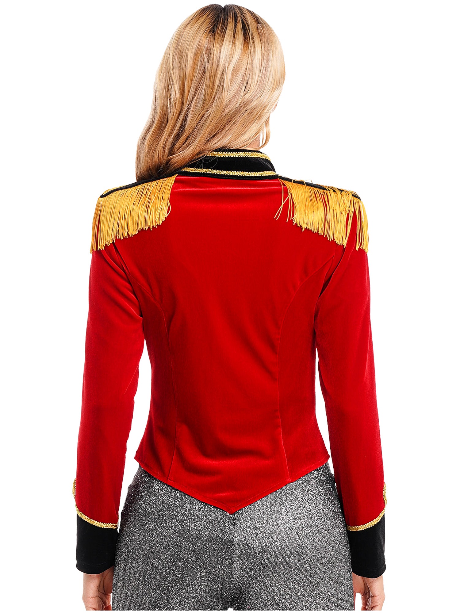 Women Circus Ringmaster Costume Showman Majorette Tassel Tailcoat Jacket Halloween Carnival Lion Tamer Cosplay Costumes